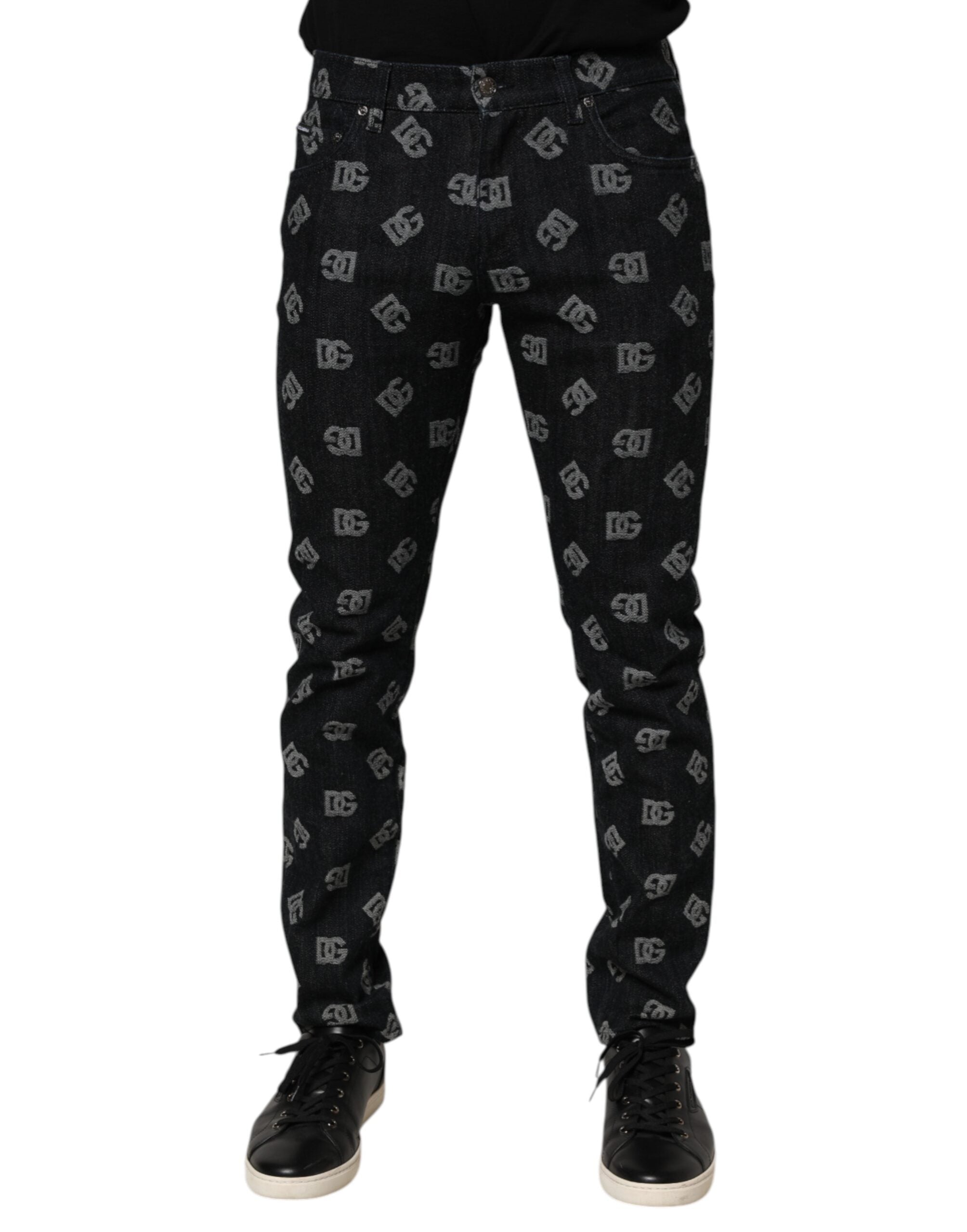 DG Monogram Denim Jeans — Black