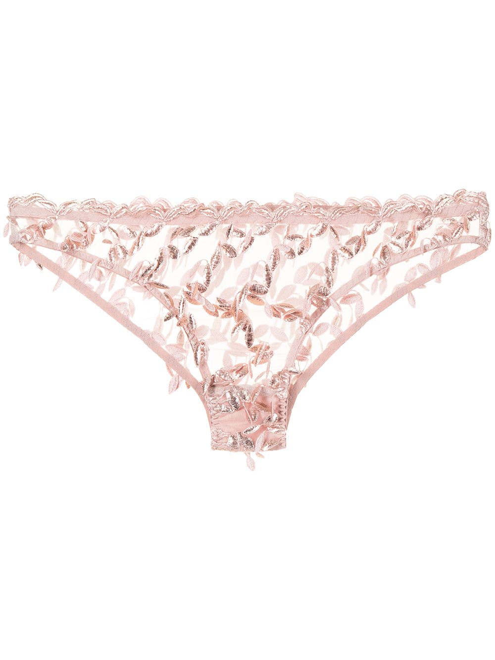 Tallulah embroidered stretch-silk knickers - Pink