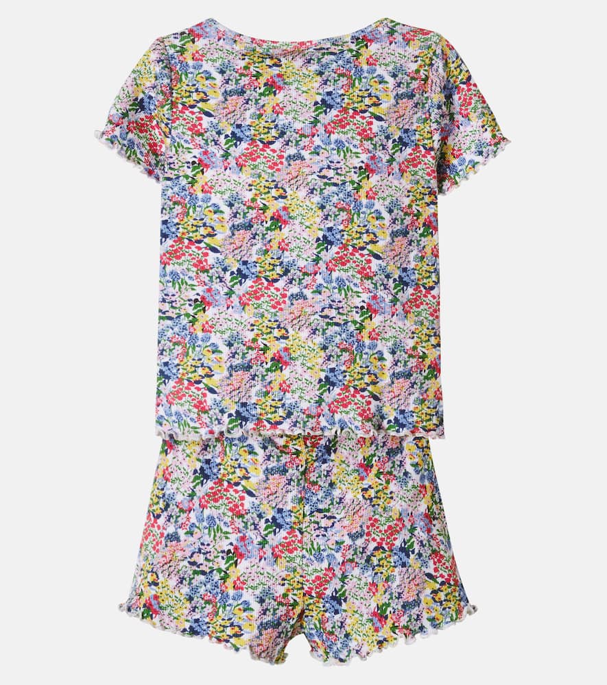 Floral cotton T-shirt and shorts set