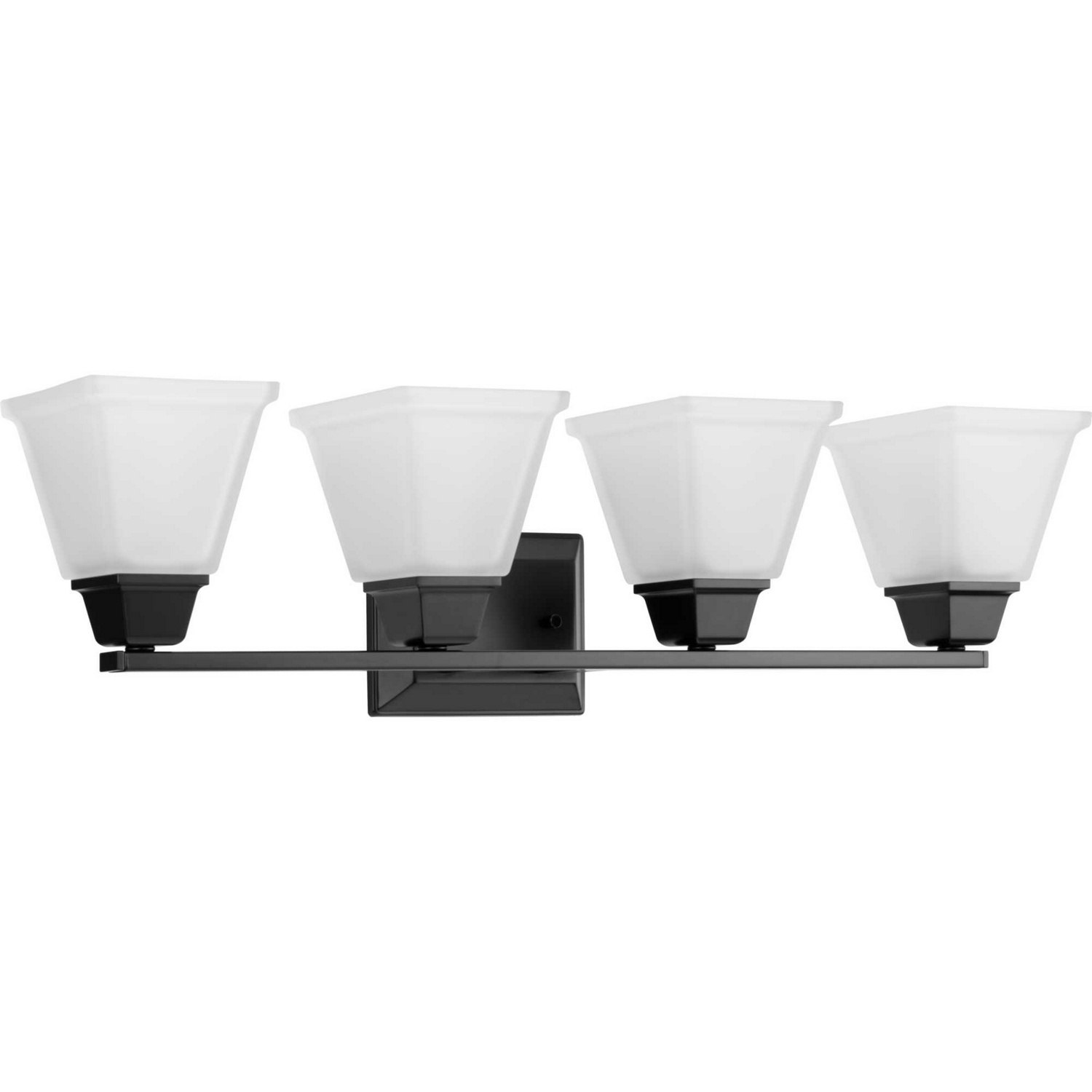 Matte Black Four Light Bath Vanity from the Clifton Heights Collection