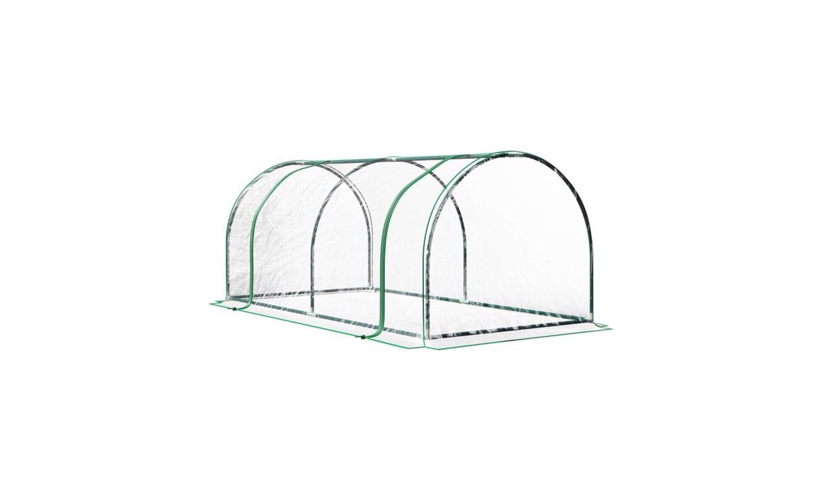 Mini Greenhouse with Pvc Cover, Ideal for Protecting Plants and Seedlings Indoors and Outdoors - Dark Green, Clear