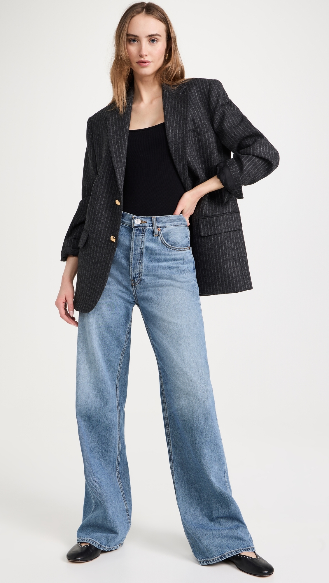 Ambitionist 여성 Ribbed Square Neck Tank Bodysuit Black 