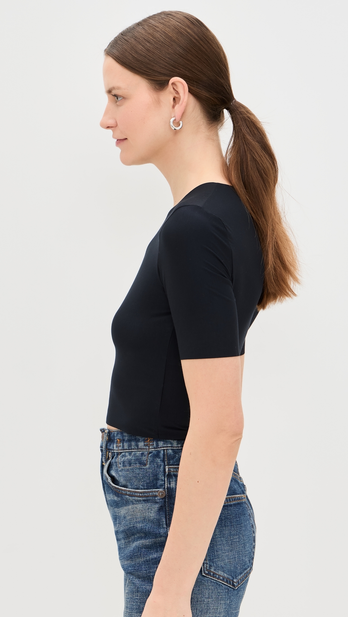 Butter Cropped Tee Black