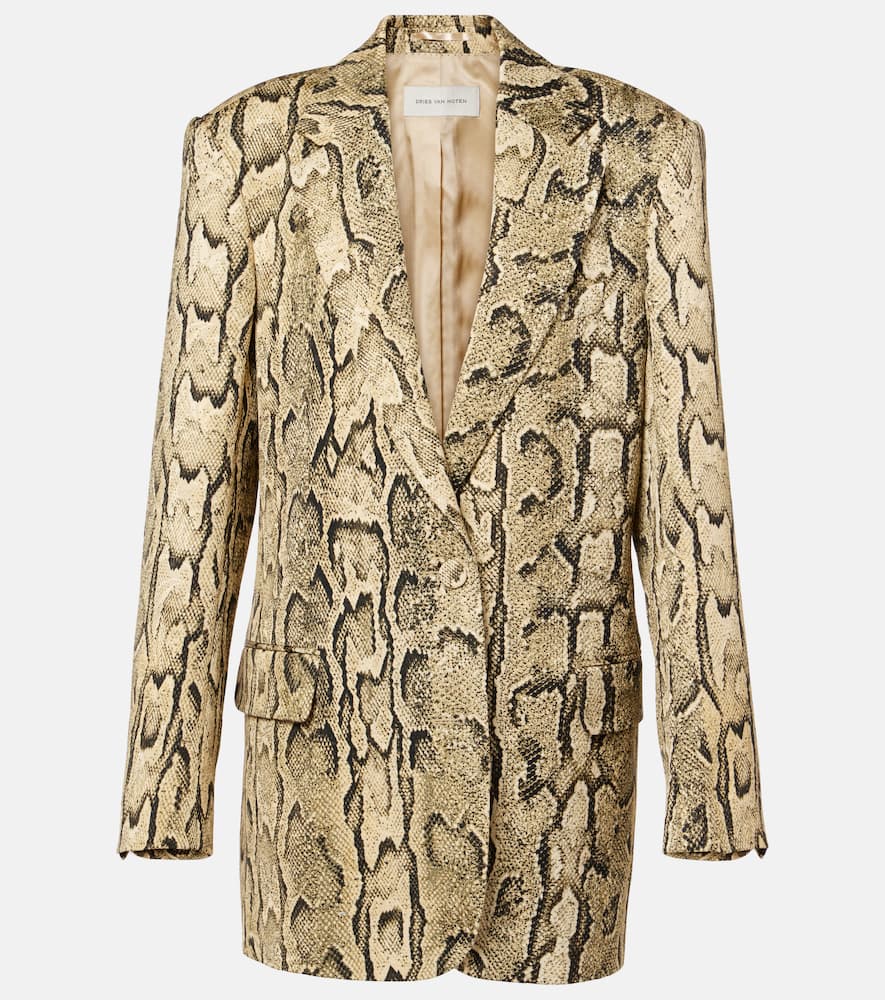 Snake-effect jacquard blazer