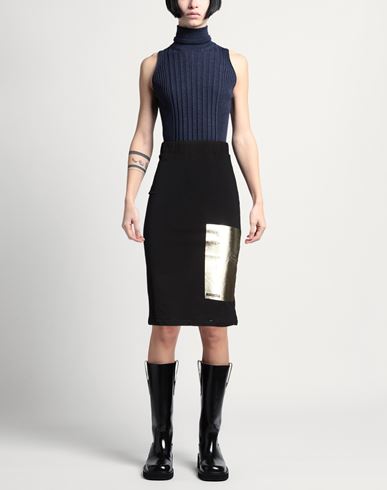 Woman Midi skirt Black Size S Cotton, Elastane