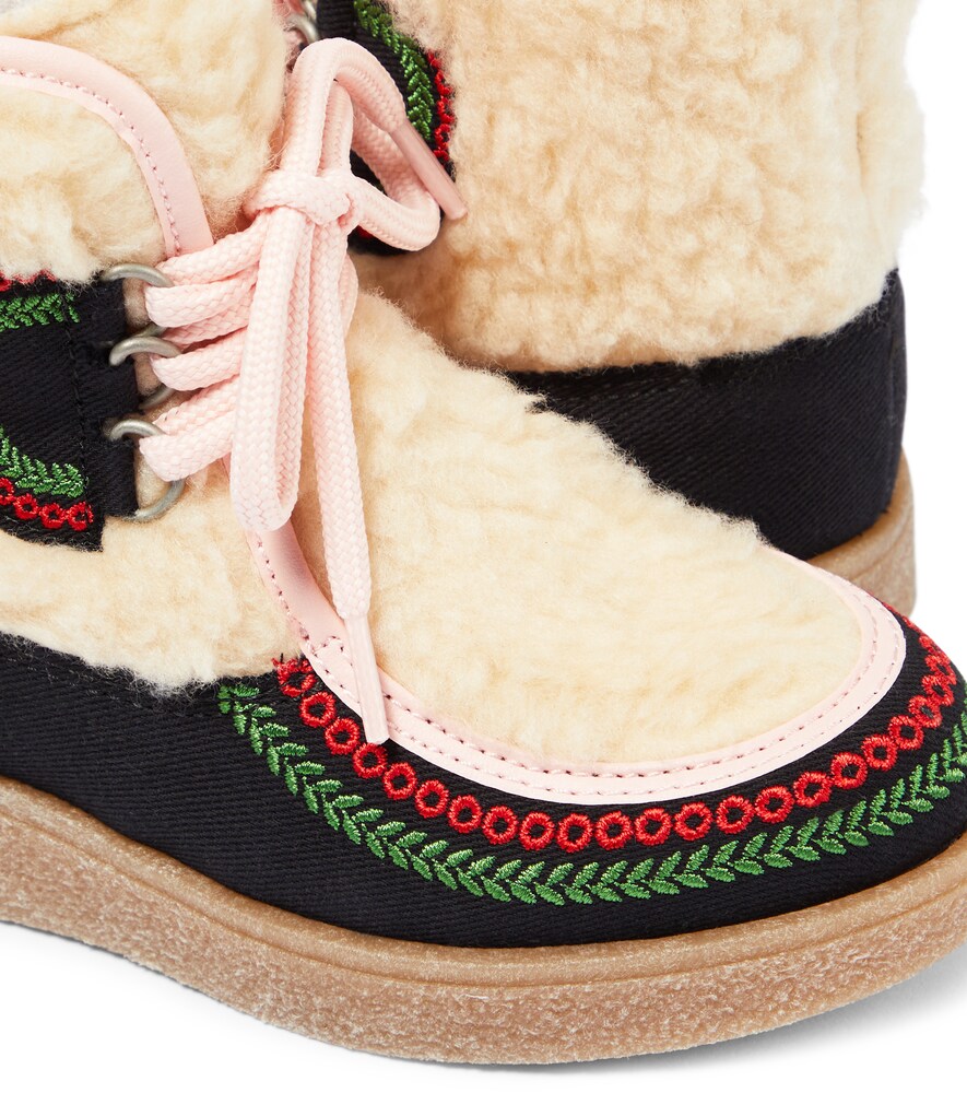 Faux fur-trimmed ankle boots