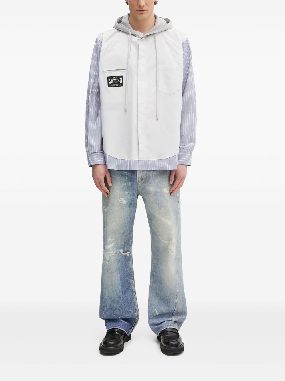 Panelled hoodie - Grey
