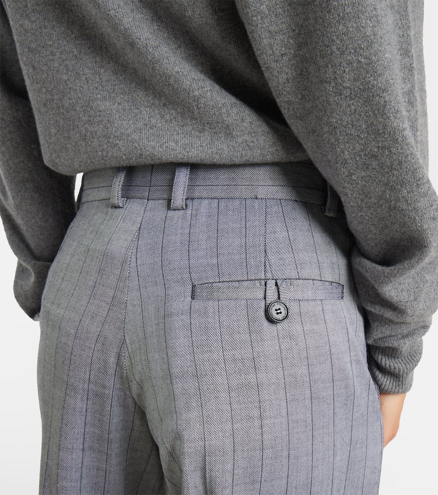 Striped wool wide-leg pants