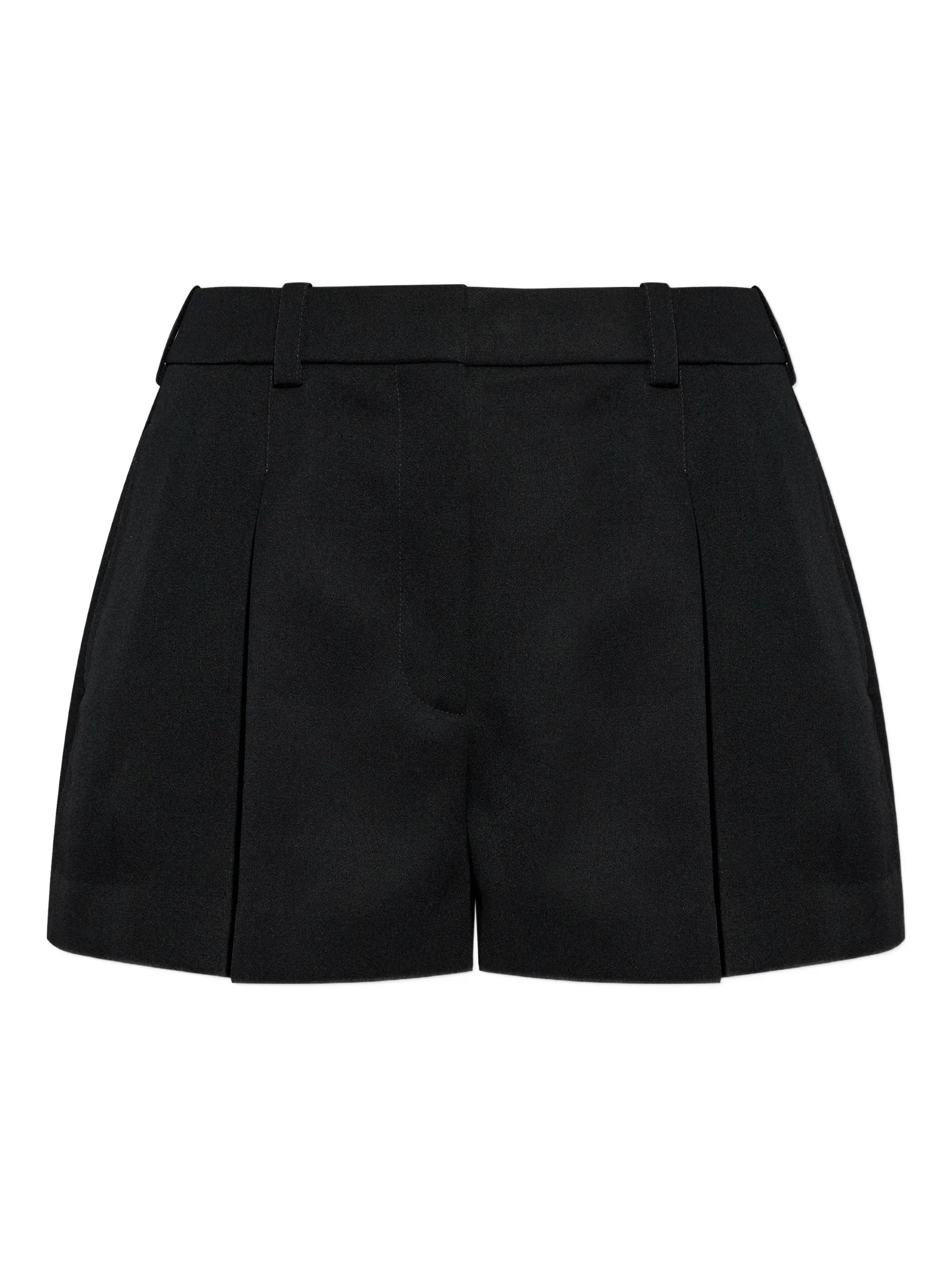 Women's Wool Shorts with Belt Loops and Hook Closure