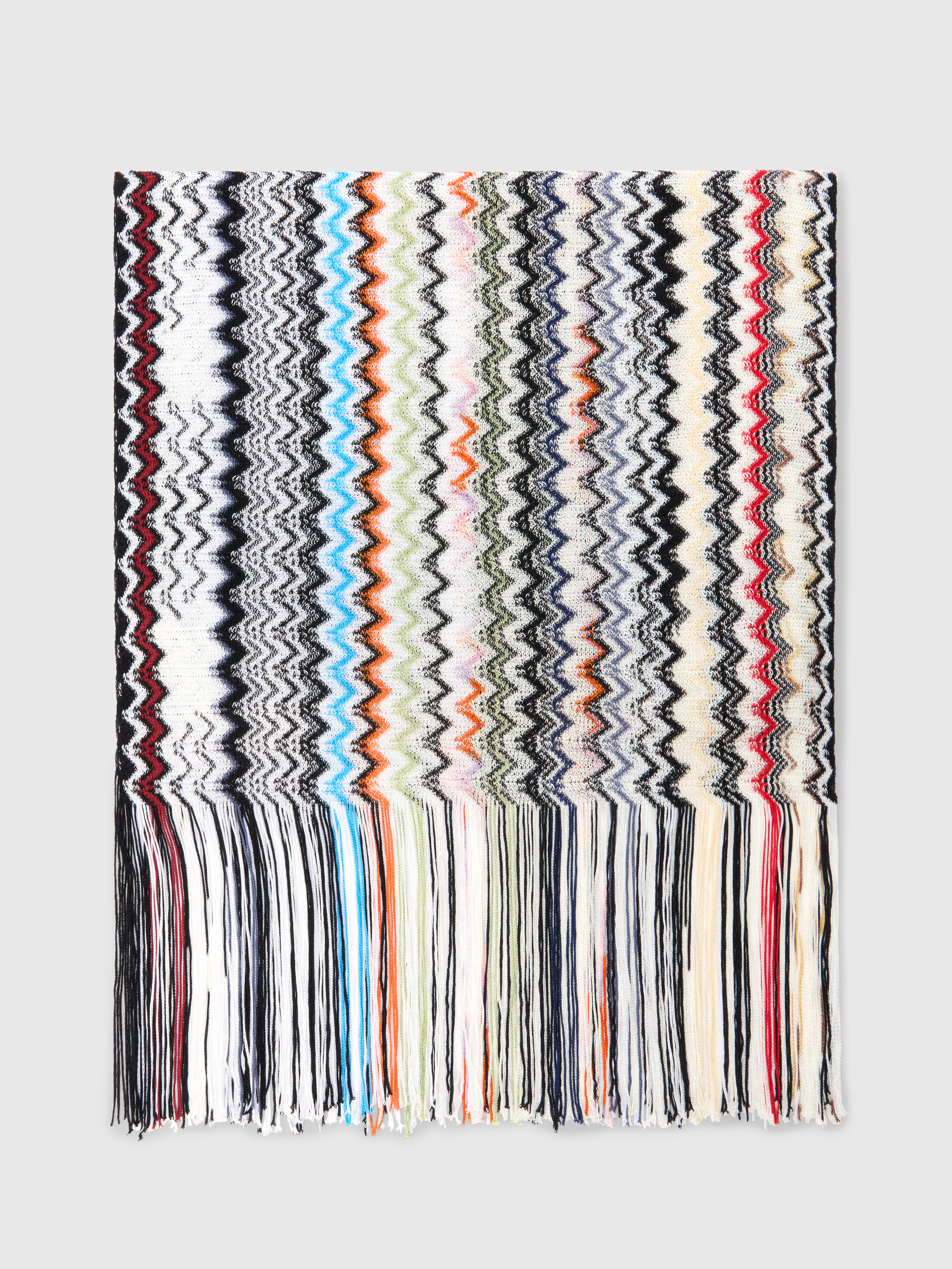 Missoni - Zigzag viscose scarf with fringes, Women, Multicoloured, : UNIC
