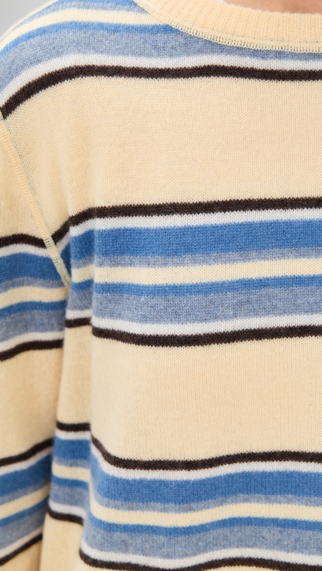 Cashmere Boyfriend Sweater Parmesan Multi Stripe 