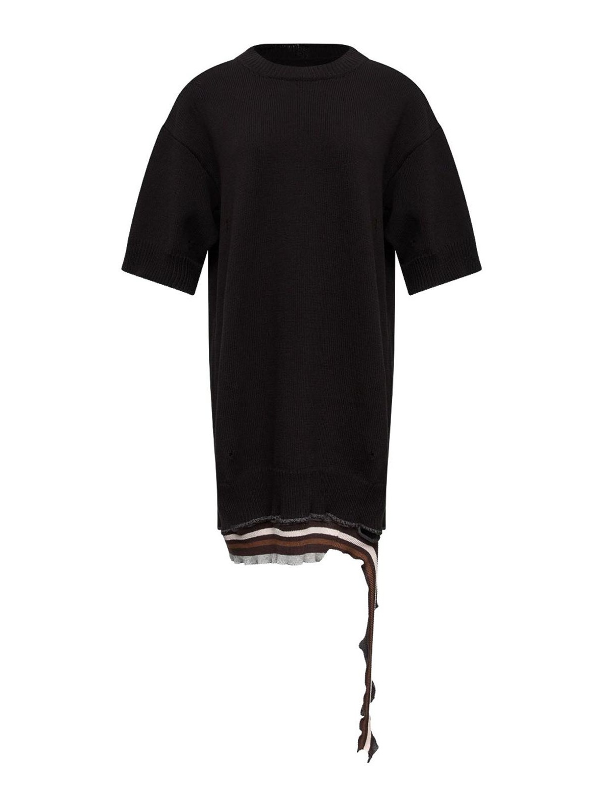 Short dress with distressed effect