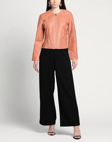 Woman Jacket Salmon pink Size XL Leather