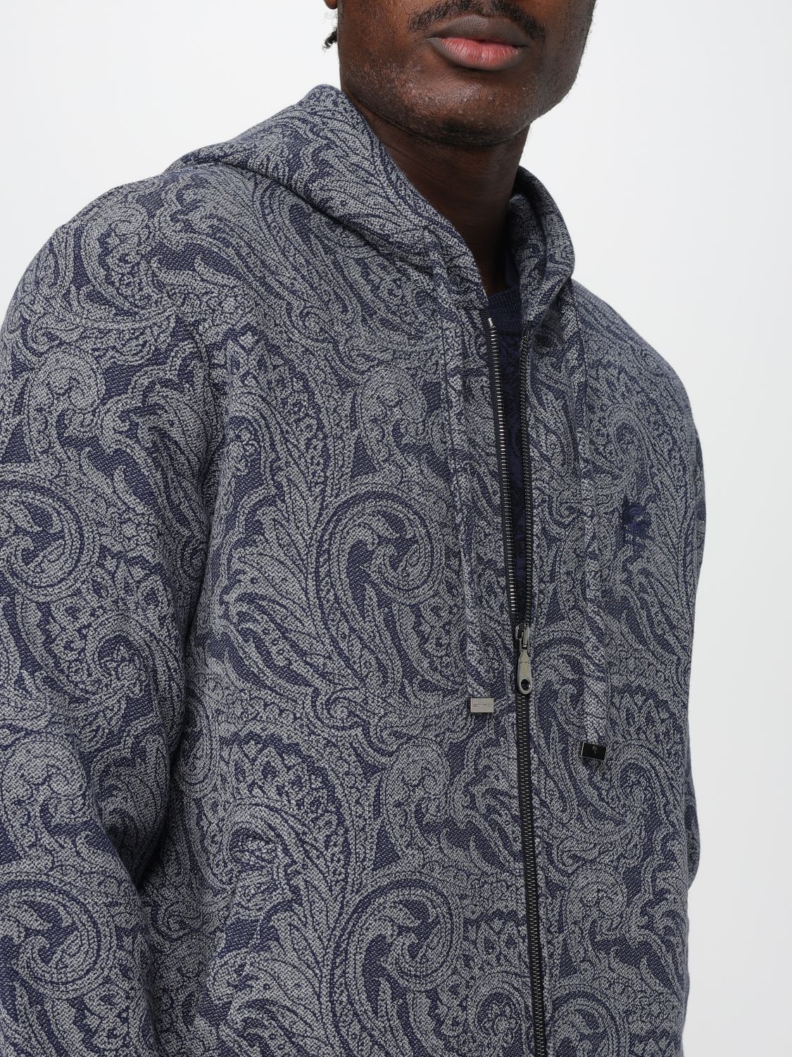 Paisley zip-up hoodie - S8460 BICOLORE