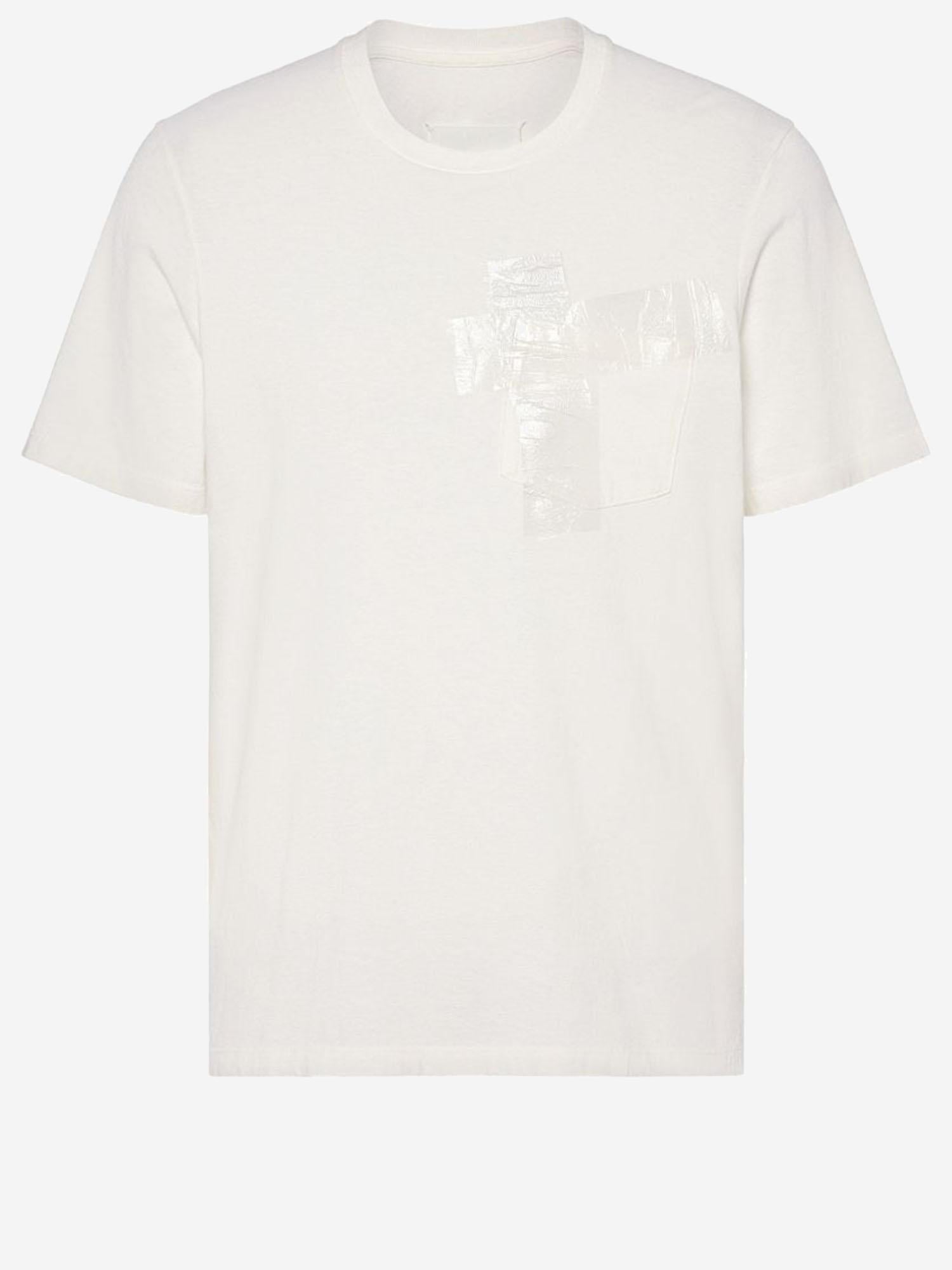 Adhesive Tape Detail T-Shirt — White