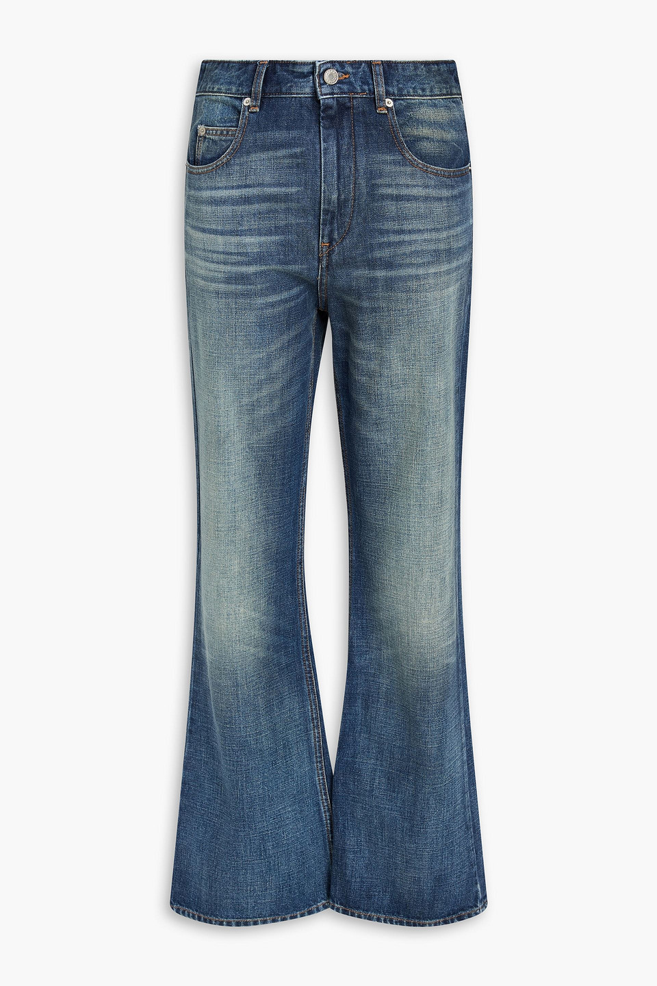 Faded high-rise flared jeans - Blue - FR 34