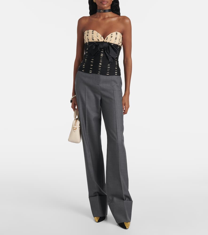 High-rise wool straight pants