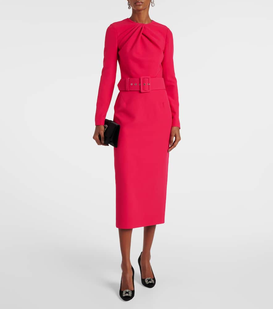 Belted midi dress