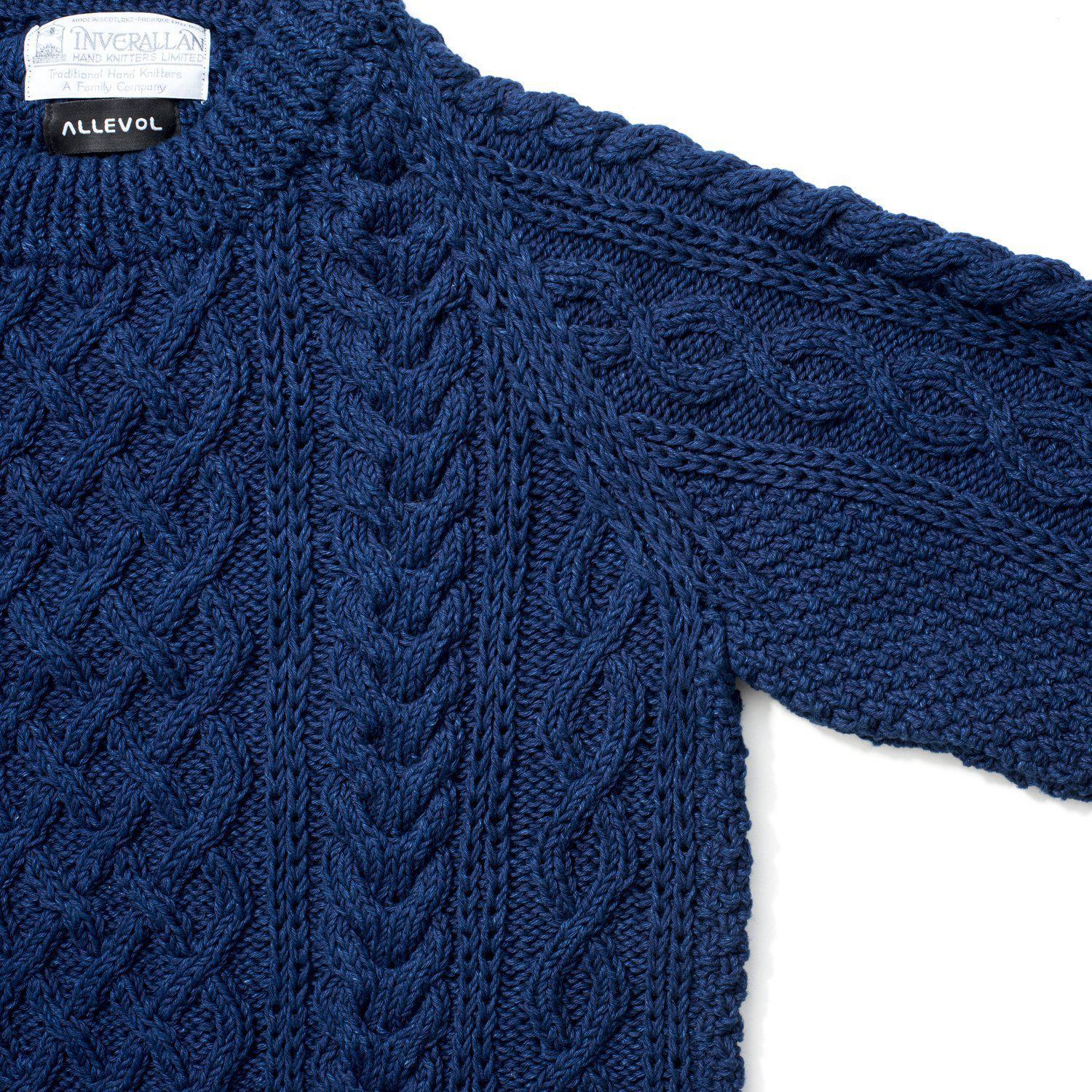 Cable Knit Crew 1A Indigo