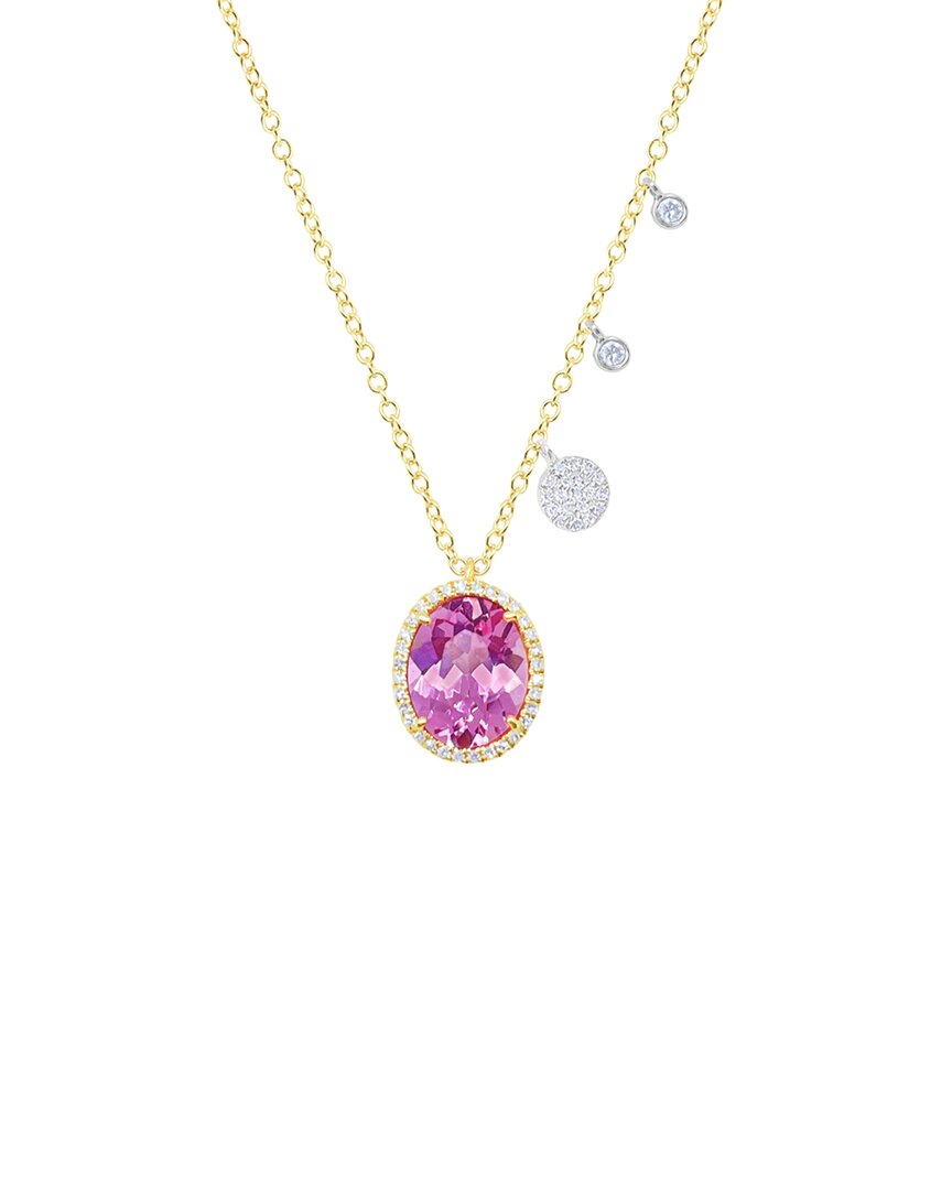 14K 2.59 Ct. Tw. Diamond & Morganite Charm Necklace