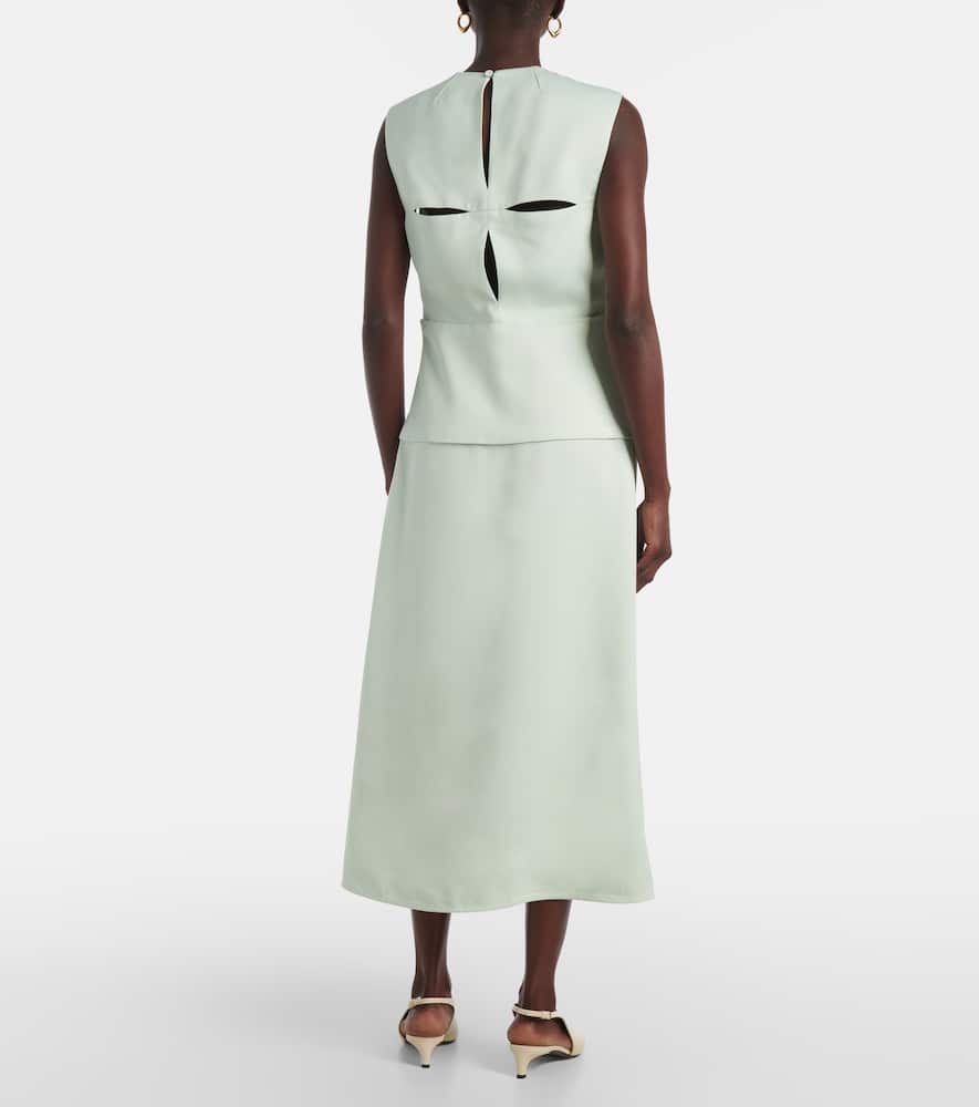 Cutout satin midi dress