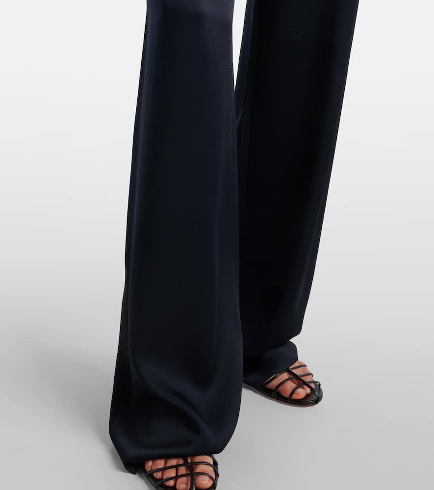 Dritto crêpe satin wide-leg pants