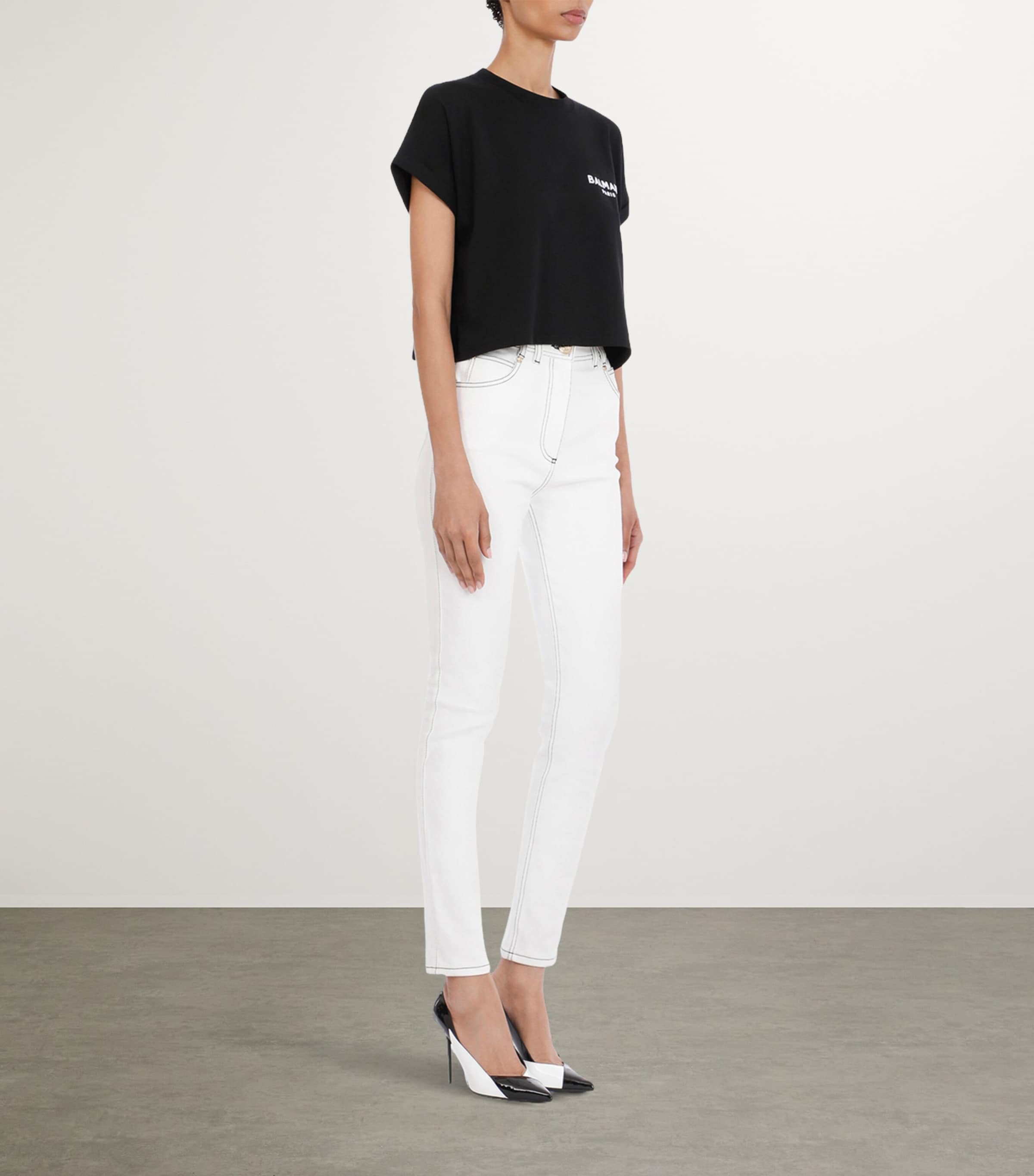 Cotton Cropped Logo T-Shirt
