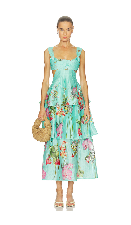 LA FUORI Botanical Oasis Dress in Botanical Oasis. M also in L, S