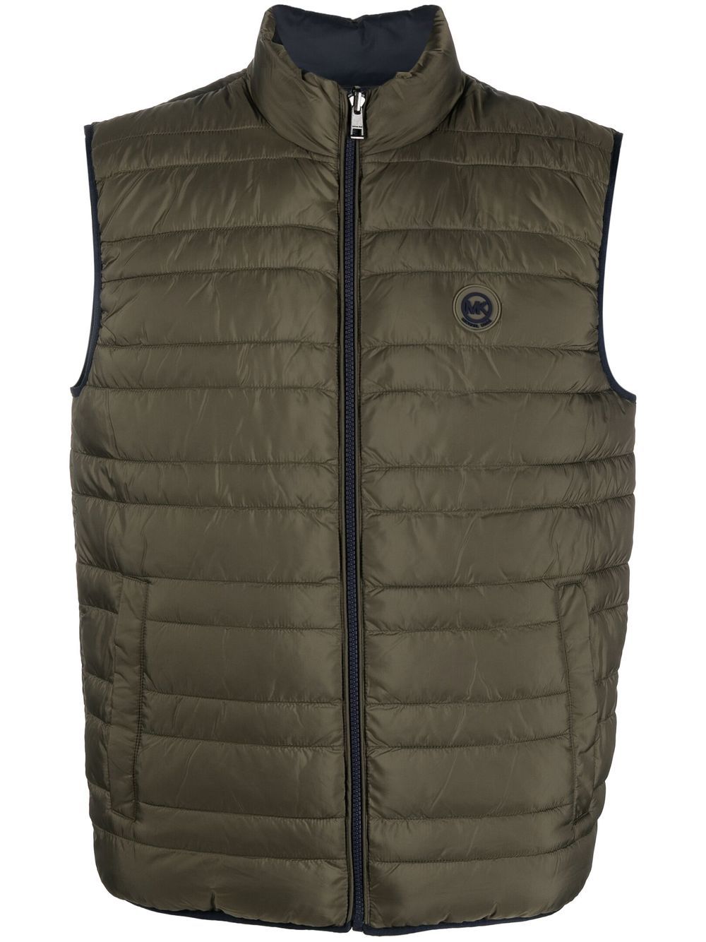 Logo-plaque quilted gilet - Green