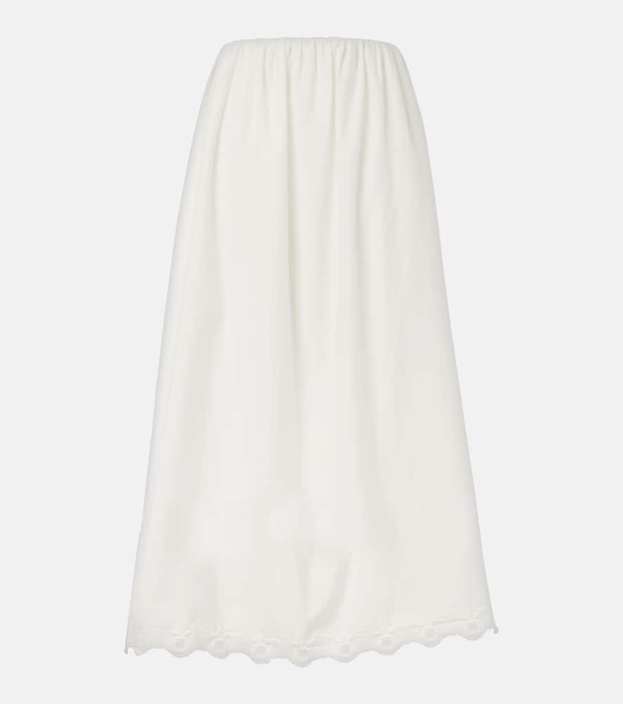 Antoinette embroidered cotton maxi skirt