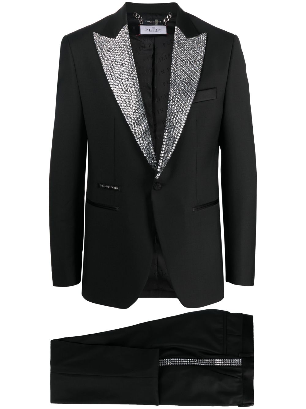 Crystal-embellished dinner suit - Black
