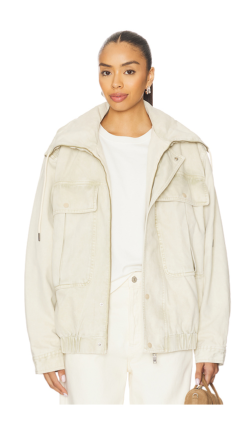 One Teaspoon Denim Utility Puffer Jacket in Ivory. - M also in XS, S