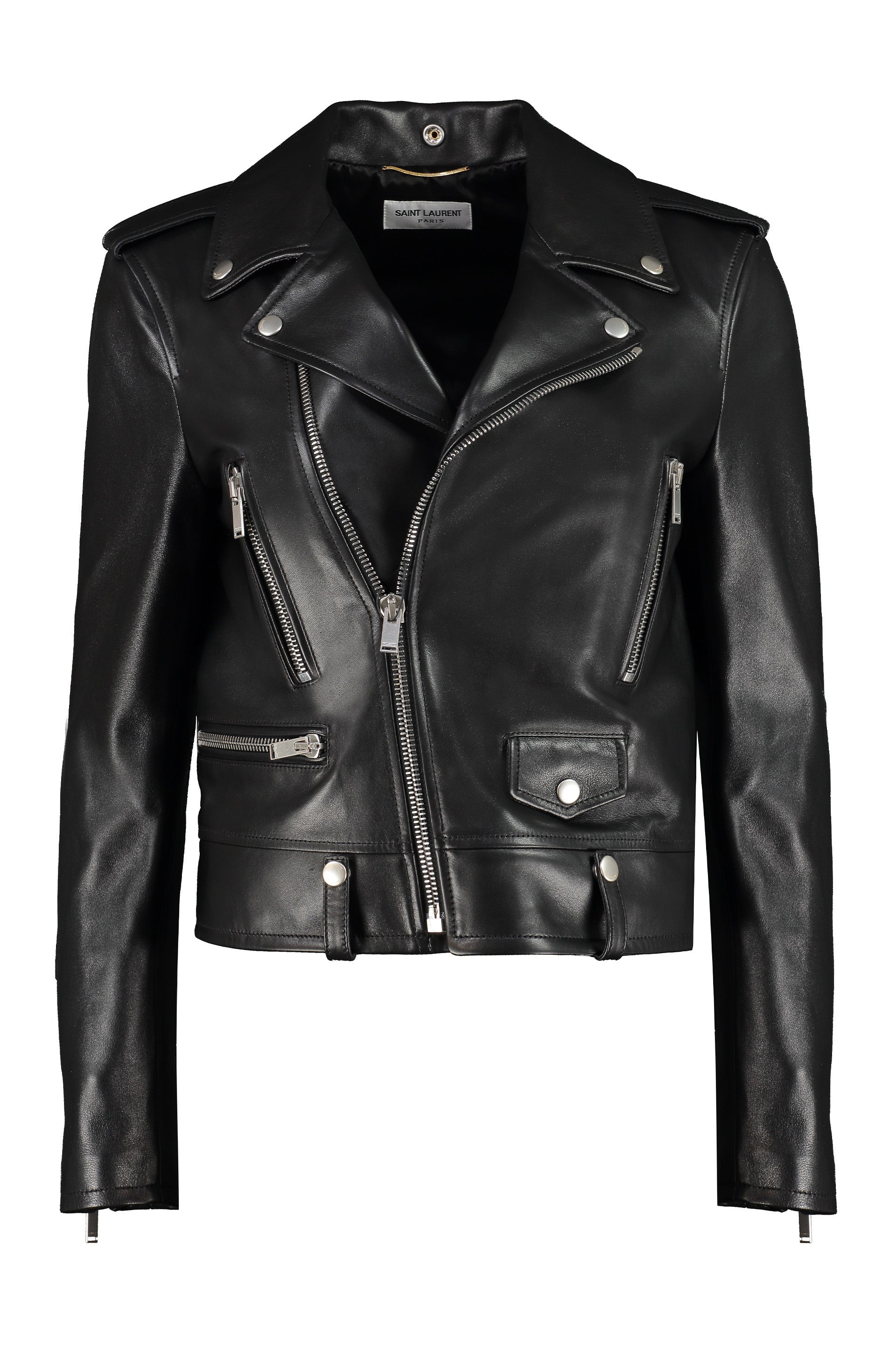 Lamb Leather Biker Jacket — Black
