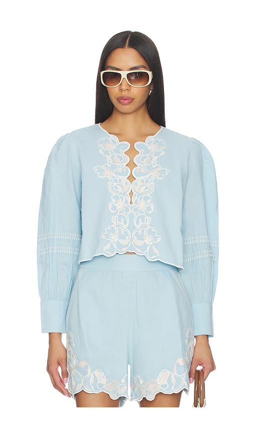 Cleobella Manon Blouse in Baby Blue. - L also in S