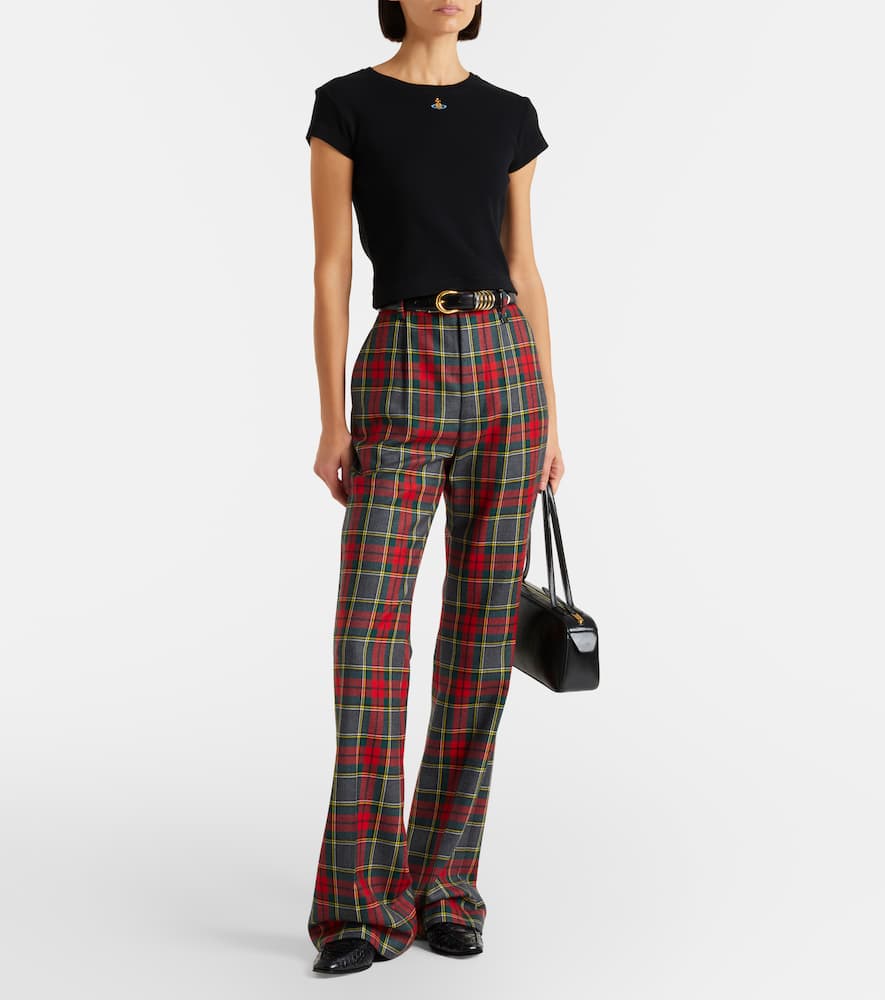 Peru cropped cotton-blend jersey T-shirt