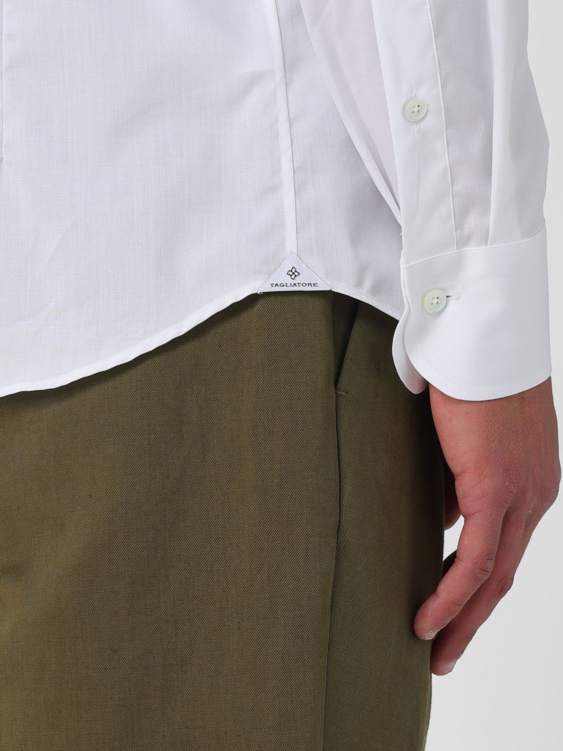 Cutaway-collar cotton shirt - White