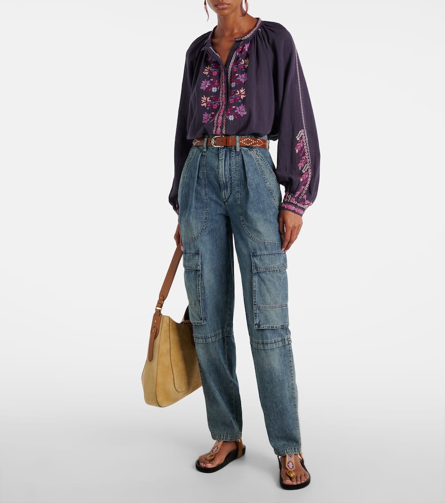 Lynne embroidered cotton blouse