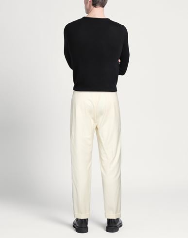 Man Pants Ivory Size 40 Virgin Wool, Elastane