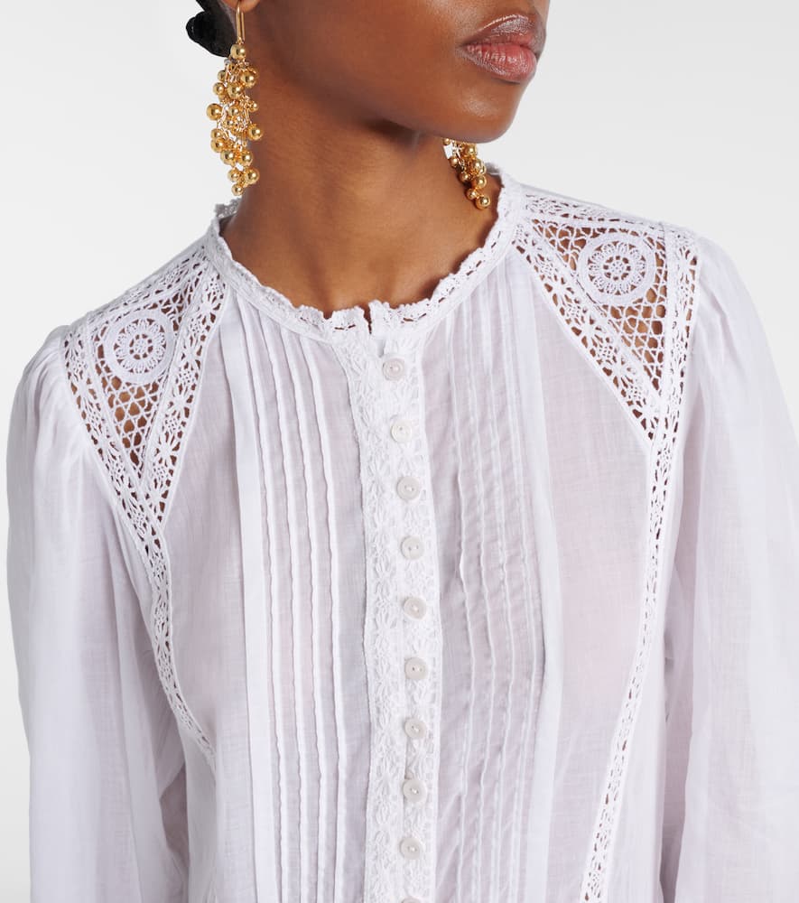 Gisela lace-trimmed cotton maxi dress