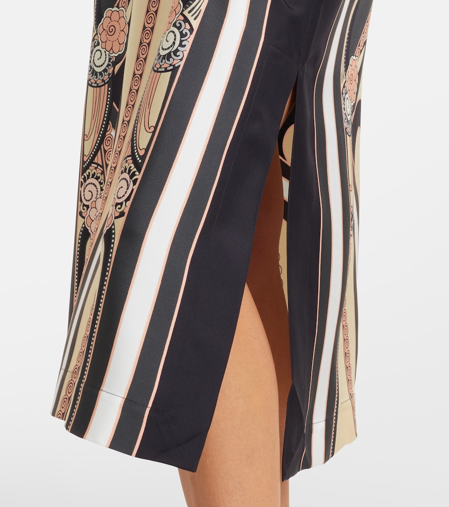 The printed silk twill kaftan