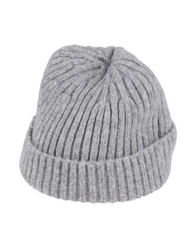 Woman Hat Grey Size ONESIZE Merino Wool, Metallic fiber, Polyamide