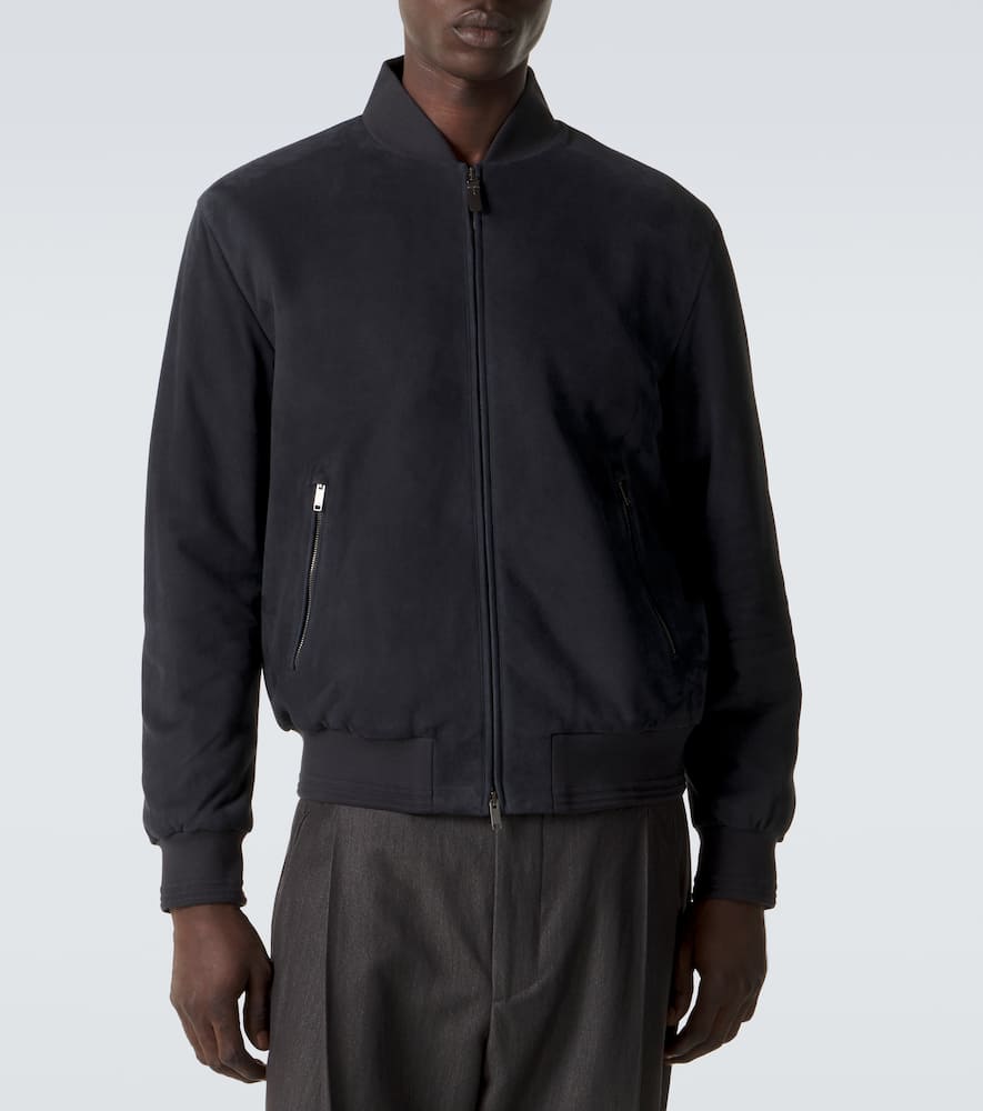 Suede bomber jacket