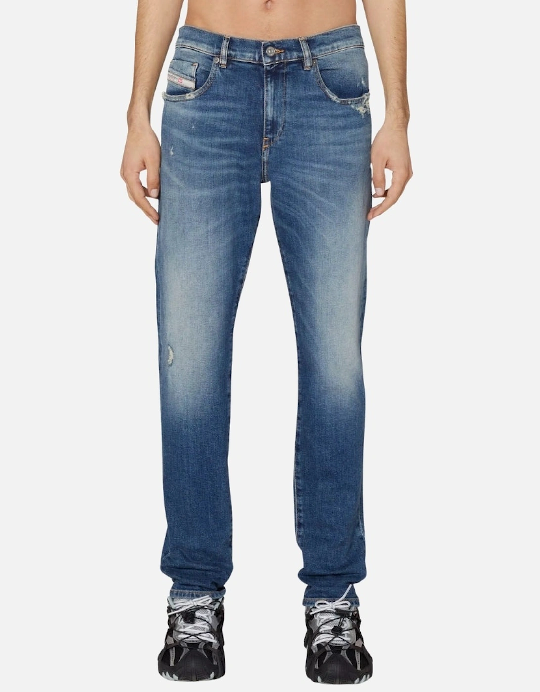 Men's Diesel 2019 D-Strukt Light Blue Ripped Wash Jeans - Size: 31/30