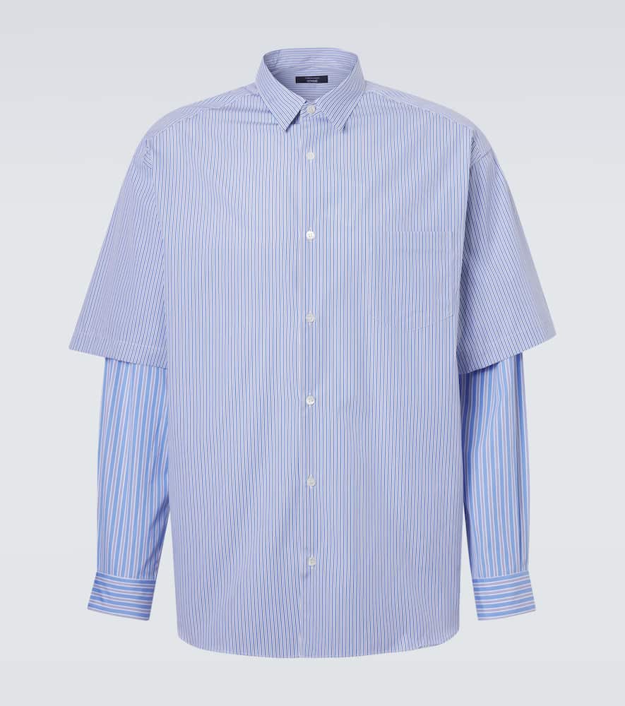 Comme des Garçons Homme Layered striped cotton poplin shirt