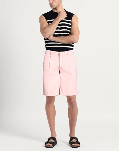 Man Shorts & Bermuda Shorts Pink Size 38 Cotton, Polyamide, Elastane