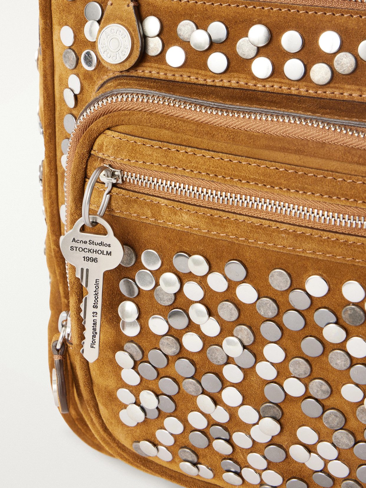 Camero Camera Embellished Suede Shoulder Bag - Brown