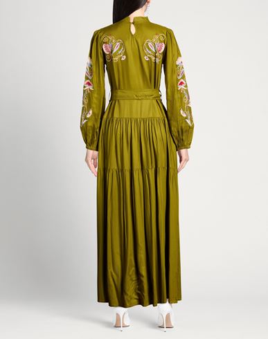 Woman Maxi dress Lime green Size L Viscose