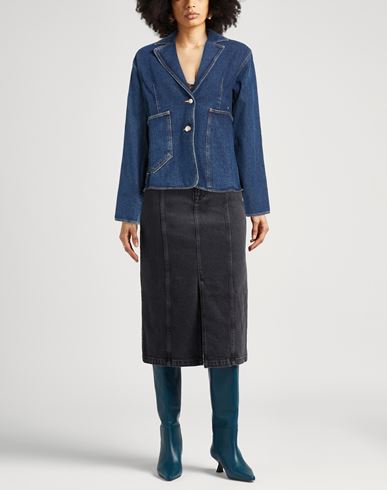 Woman Blazer Blue Size XS Organic cotton, Lambskin