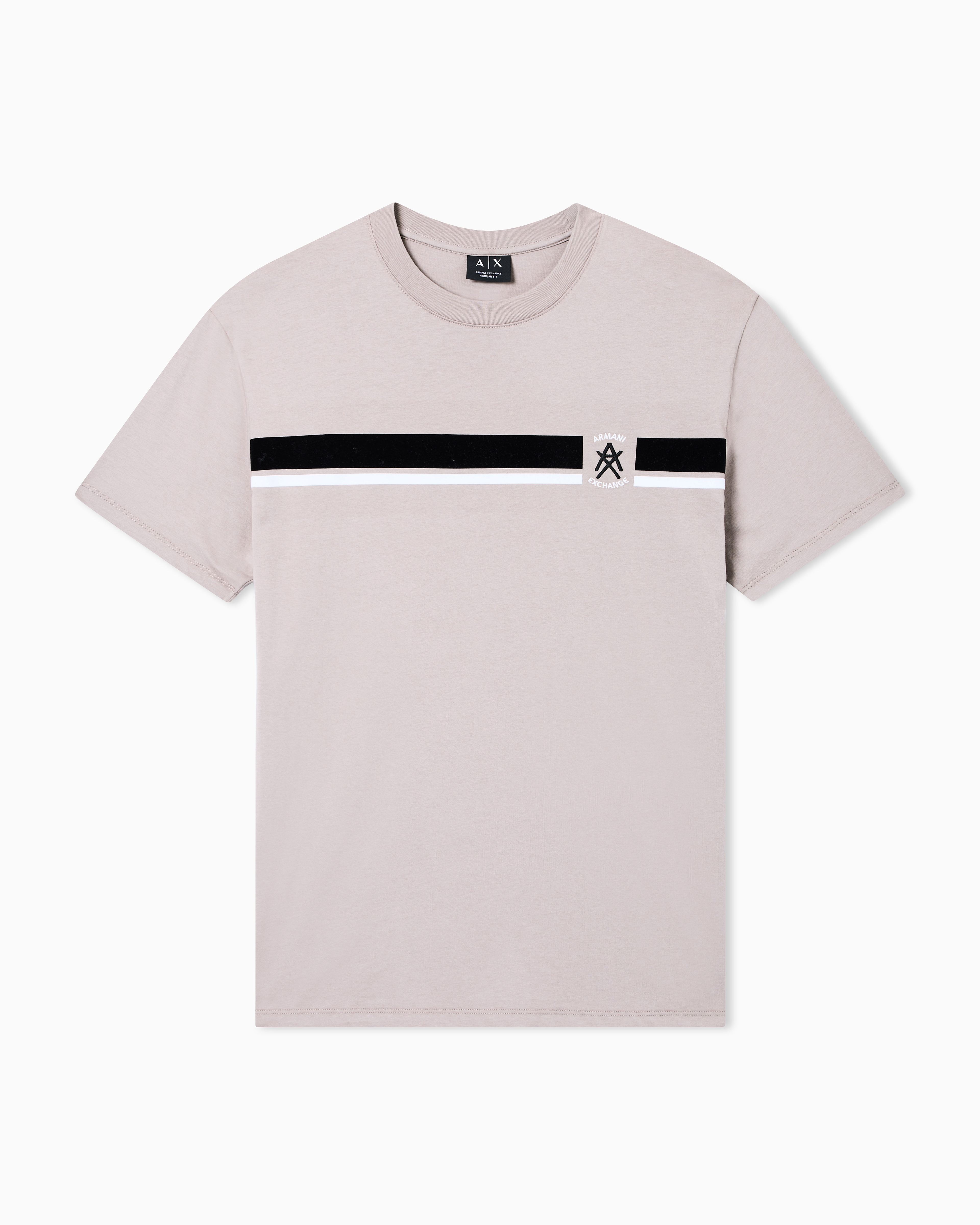 Regular fit T-shirt with contrasting band and logo