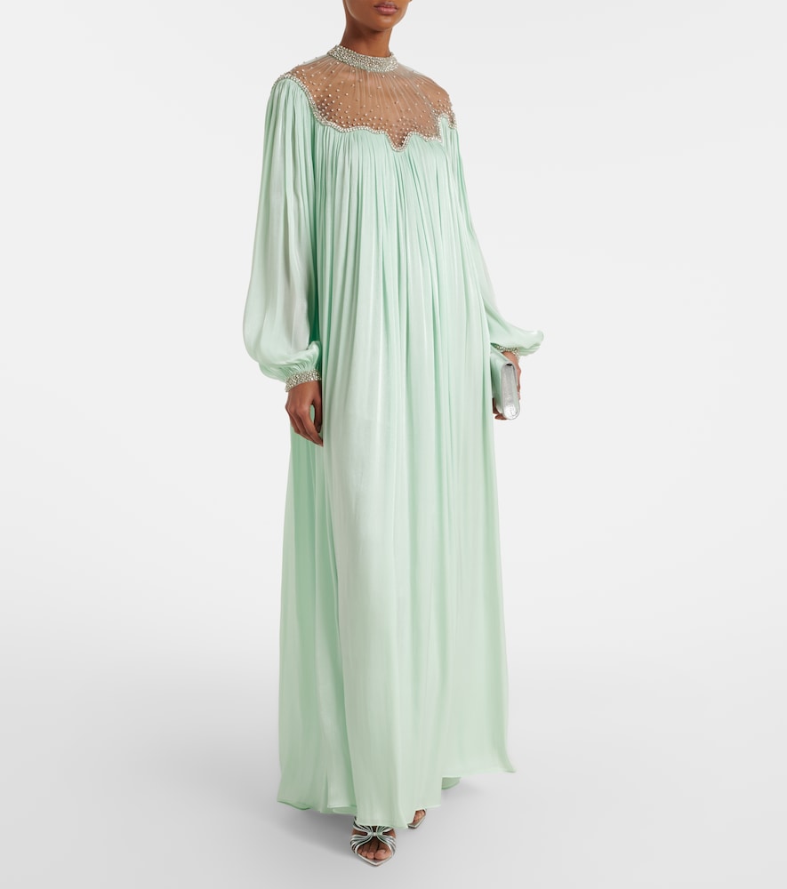 Elline embellished pleated gown